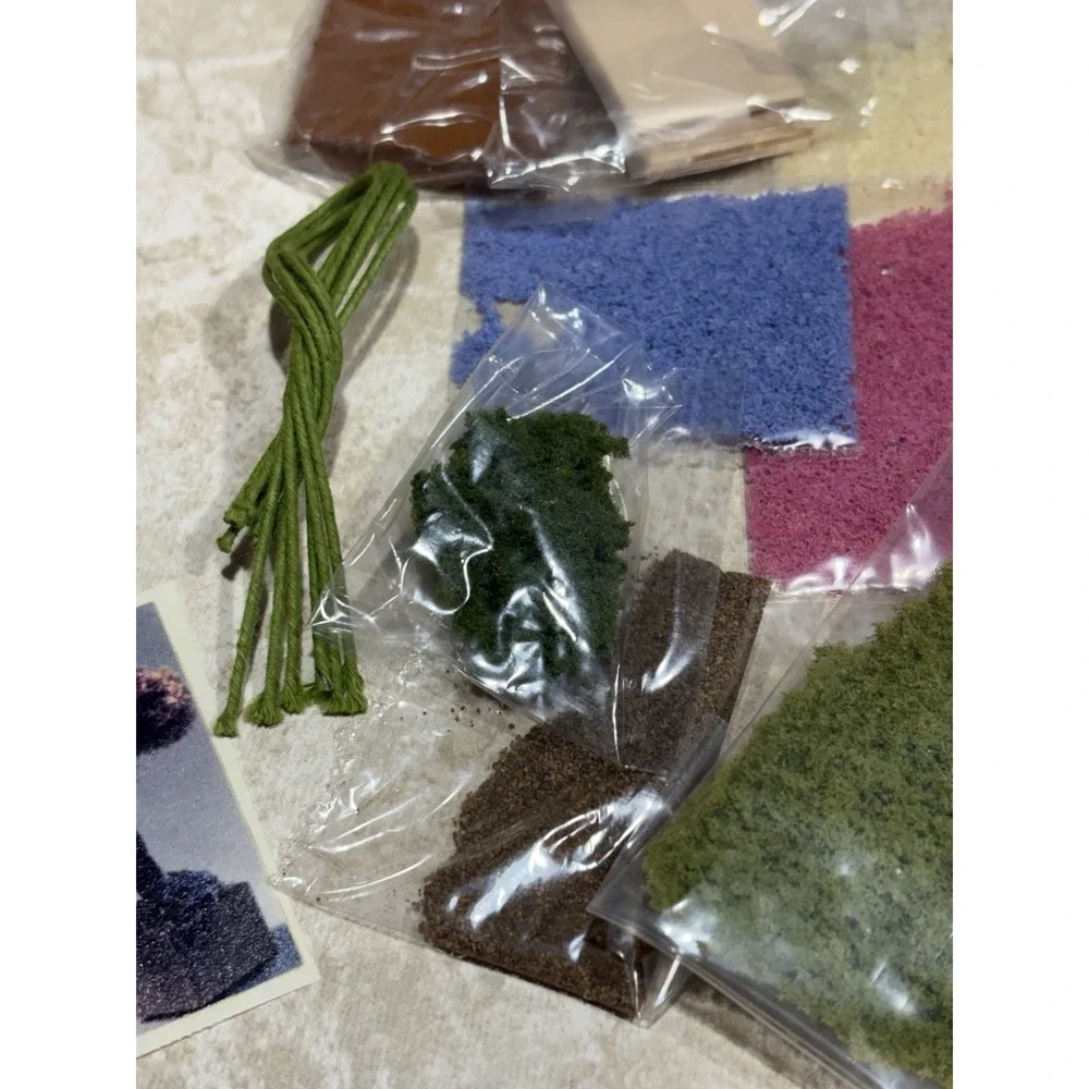 Vintage 1:24 Dollhouse Miniature Tree Planter DIY Kit Moss Wood Garden Set NOS